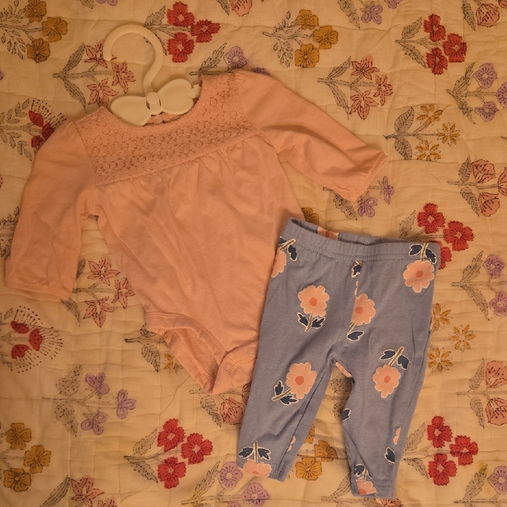 Carter's Pink and Blue Floral Kids Matching Set